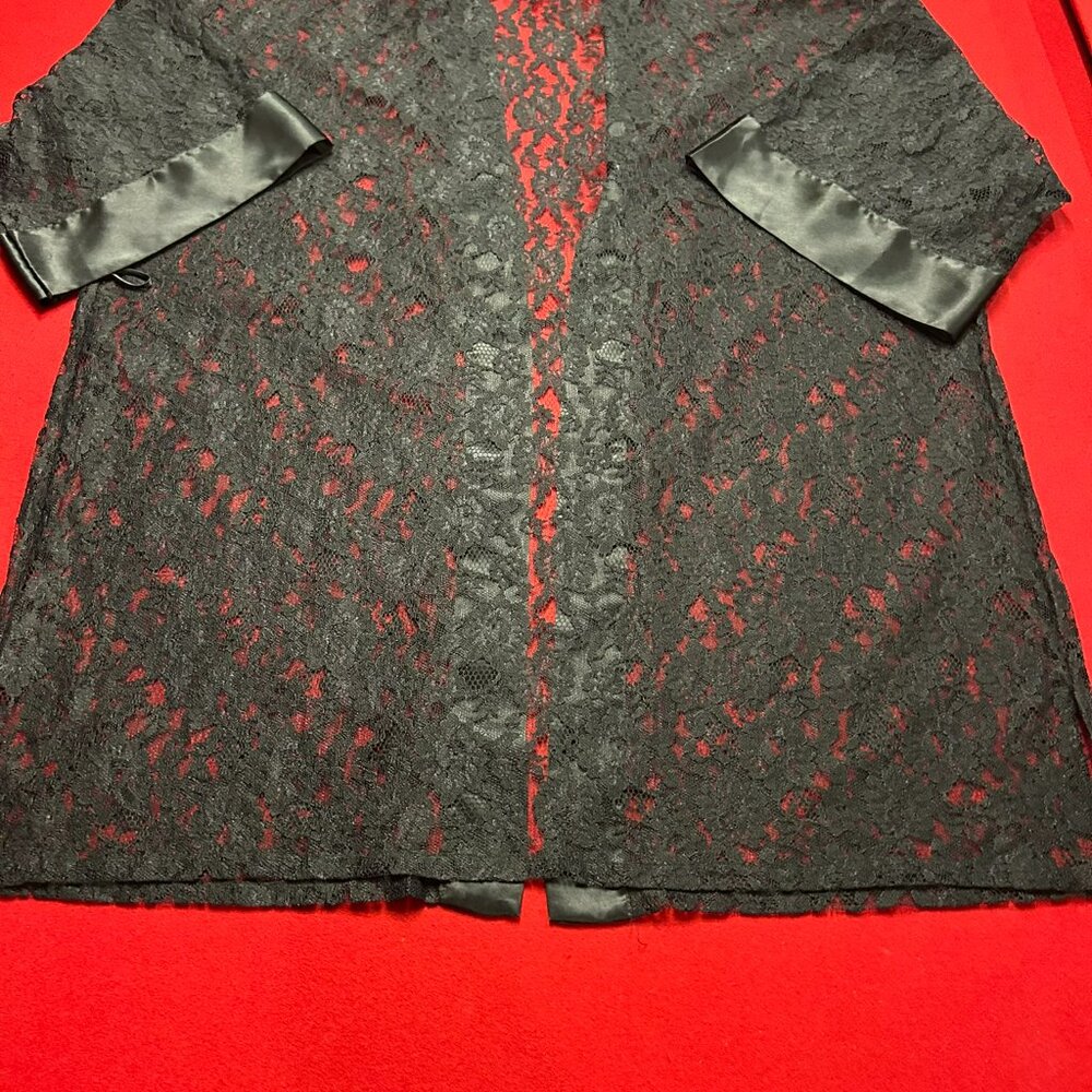 Victoria’s Secret Black Lace Teddy & Robe 2pc Set – M + OS - Picture 15 of 15